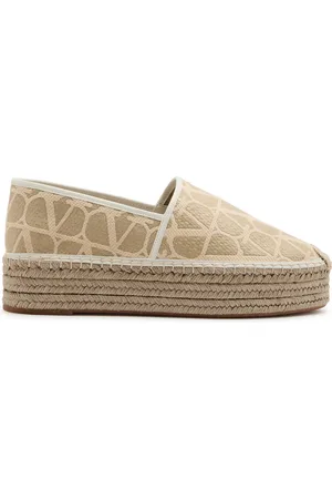 VALENTINO GARAVANI Vlogo-jacquard Canvas Flatform Espadrilles - - 36 (IT36 / UK3)