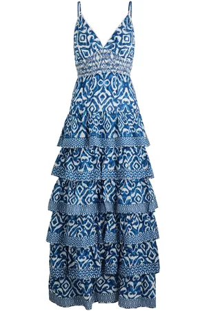 ALICE+OLIVIA Imogene Printed Tiered Cotton Maxi Dress - - 10 (UK14 / L)