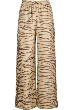 Stella McCartney Tiger-print Silk-satin Trousers - - 40 (UK8 / S)