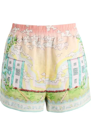 Casablanca Vase Printed Linen Shorts - - 38 (UK10 / S)