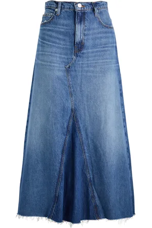 Frame Dorothy Distressed Denim Midi Skirt - - 26