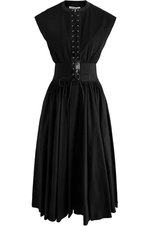Alaïa Lace-up Cotton-poplin Midi Dress - - 38 (UK10 / S)