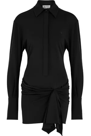 The Attico Draped Stretch-jersey Mini Shirt Dress - - 40 (UK8 / S)