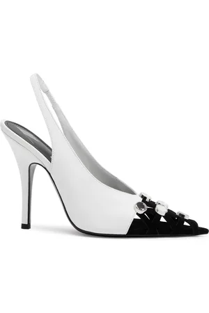 The Attico Fiona 105 Leather Slingback Pumps