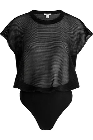 Alaïa Ribbed Sheer Cotton-blend Bodysuit - - 40 (UK12 / M)