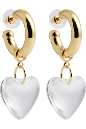 Kenneth Jay Lane Heart-embellished Hoop Earrings - - One Size