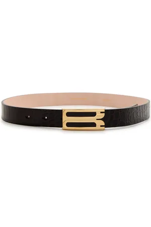 Victoria Beckham Frame Crocodile-effect Leather Belt - - 70 (UK 6 /xs)
