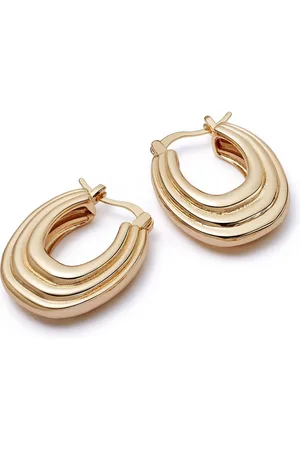 Daisy London X Polly Sayer Chunky Ridge 18kt -plated Hoop Earrings - One Size