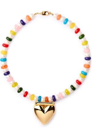 Timeless Pearly Heart 24k Gold-plated and Beaded Necklace - - One Size