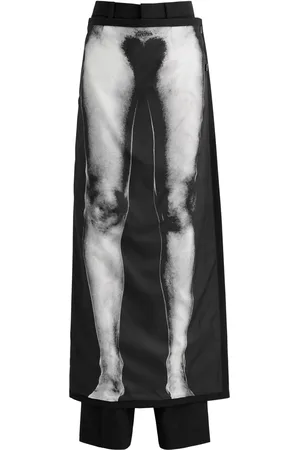 Jean Paul Gaultier Body Marinière Printed Layered Wool Trousers - - 36 (UK8 / S)