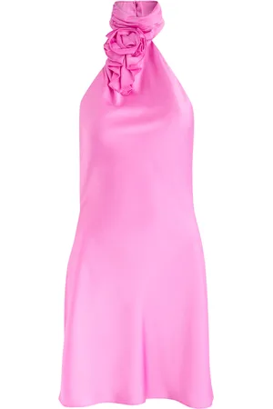 Misha Sterling Halterneck Satin Mini Dress - - S (UK8-10 / S)