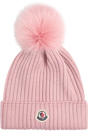 Moncler Kids Pompom Ribbed Wool Beanie - - 54 (M)