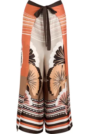 Max Mara Blasone Printed Satin Trousers - - One Size