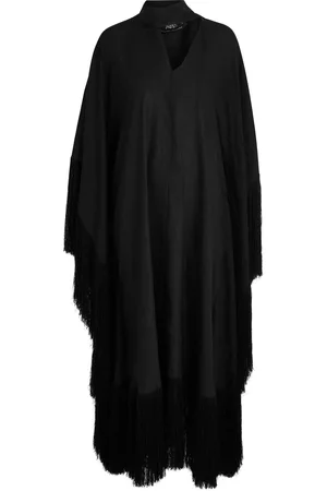‎Taller Marmo‎ Iguazu Fringe-trimmed Linen Maxi Kaftan Dress - - One Size