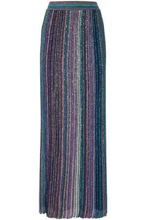Missoni Striped Embellished Metallic-knit Maxi Skirt - - 44 (UK12 / M)