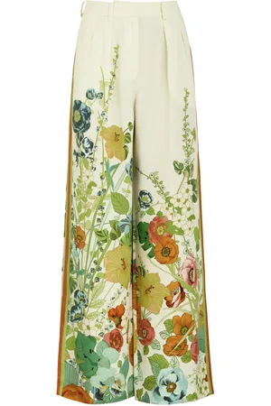 ALÉMAIS Constance Floral-print Twill Trousers - - 6 (UK6 / XS) - 6 (UK6 /xs)