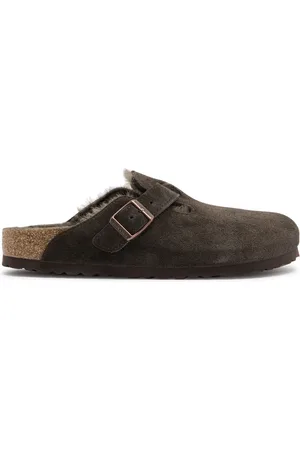 Birkenstock Boston Shearling Suede Sliders - - 36 (IT36/ UK3)