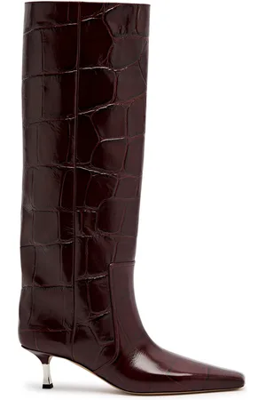 PARIS TEXAS Bettina 55 Crocodile-effect Leather Knee-high Boots - - 36 (IT36/ UK3)