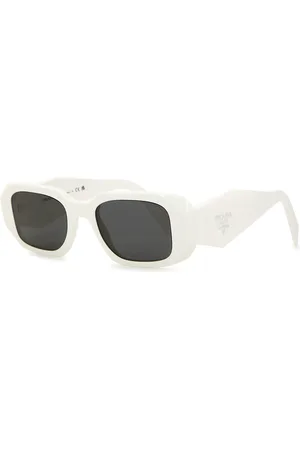 Prada Rectangle-frame Sunglasses , Designer-stamped Wide Arms, 100% UV Protection