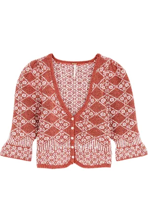 Free People Geo Cropped Cotton-blend Cardigan - - M (UK 12-14 / M)