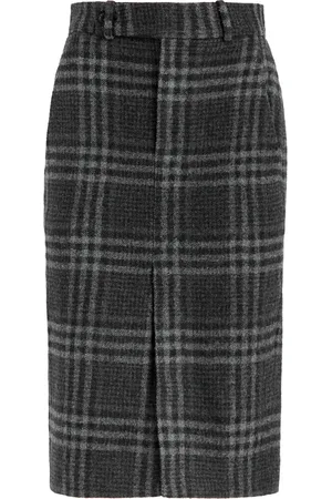 PETAR PETROV Born Sleepy Checked Wool Midi Skirt - - 38 (UK10 / S)