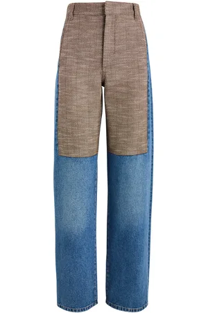 Stella McCartney Herringbone Tweed-panelled Straight-leg Jeans - - 28 (W28 / UK10 / S)