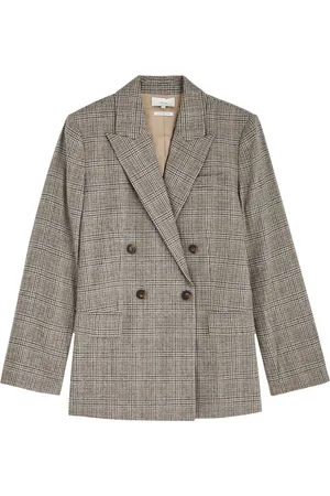 Vince Plaid Double-breasted Wool-blend Blazer - - 10 (UK14 / L)