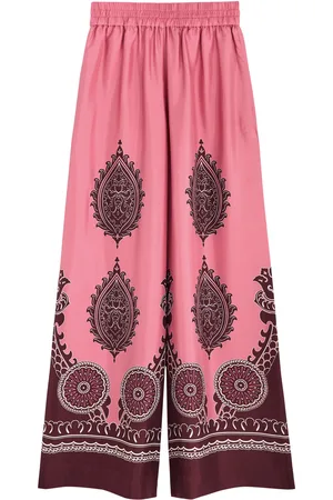 La DoubleJ Palazzo Printed Silk-satin Trousers - - S (UK8-10 / S)