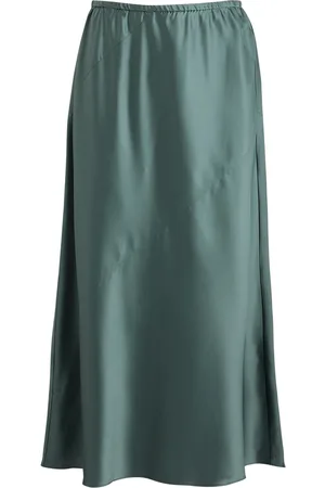 Eileen Fisher Stretch-silk Satin Midi Skirt - - S (UK 10-12 / M)