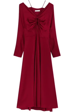 PALMER / HARDING Odyssey Gathered Satin Midi Dress - - 12 (UK12 / M)