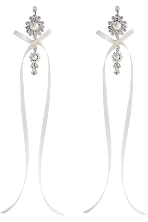 Simone Rocha Bow Crystal-embellished Drop Earrings - - One Size