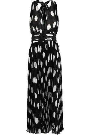 Dolce & Gabbana Polka-dot Plissé Silk-chiffon Midi Dress - - 42 (UK10 / S)