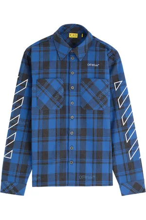 OFF-WHITE Kids Bookish Logo Checked Flannel Shirt