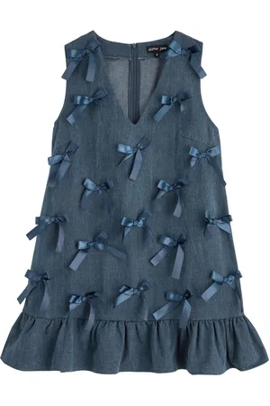 Sister Jane Lyrical Bow-embellished Denim Mini Dress - - 10 (UK10 / S)