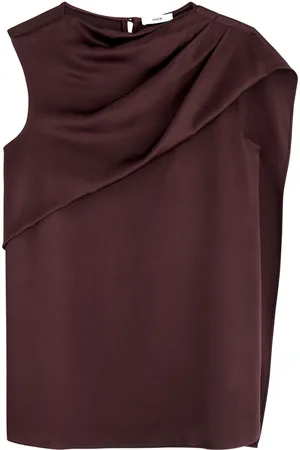 Erdem Asymmetric Draped Satin top - - 14 (UK14 / L)