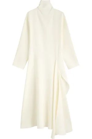 Alaïa Draped Asymmetric Silk-blend Midi Dress - - 40 (UK12 / M)