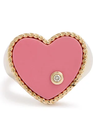 YVONNE LÉON Chevalière Coeur 9kt Ring - 47 (UK I 1/2)