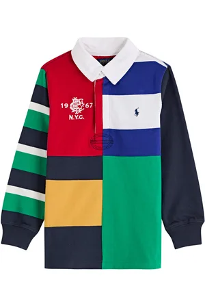 Ralph Lauren Kids Logo Colour-blocked Cotton Polo Shirt