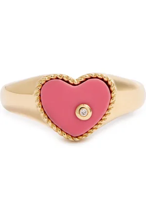 YVONNE LÉON Baby Chevalière Coeur 9kt Gold Pinky Ring - - 45 (UK H)