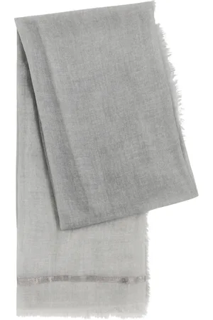 AMA Pure Rigino Metallic-weave Cashmere Scarf - - One Size