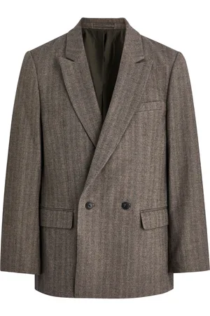 Percival Herringbone Double-breasted Woven Blazer - - L