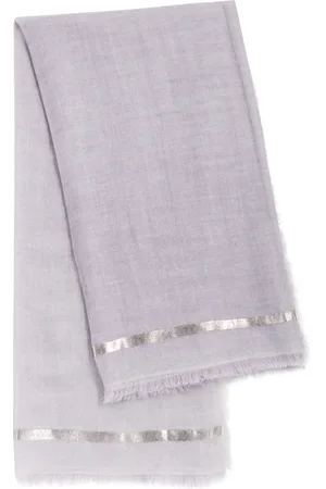 AMA Pure Rigino Metallic-weave Cashmere Scarf - - One Size