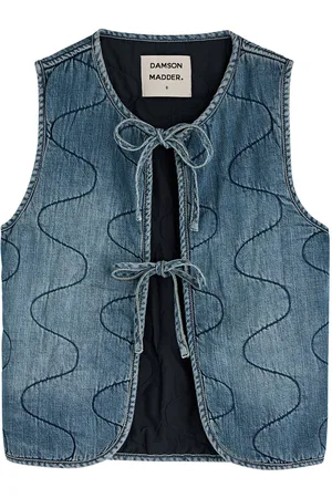 Damson Madder Tilly Quilted Denim Gilet - - 14 (UK14 / L)