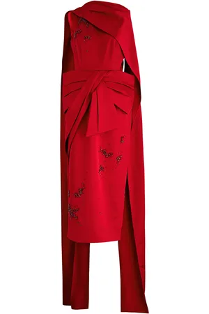 Erdem Draped Bow-embellished Satin Dress - - 8 (UK8 / S)
