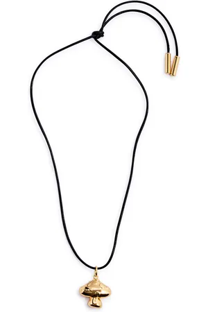 Timeless Pearly Mushroom 24kt Gold-plated Leather Cord Necklace - - One Size
