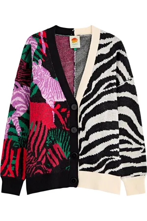 Farm Rio Zebra-intarsia Knitted Cardigan - - S (UK8-10 / S)