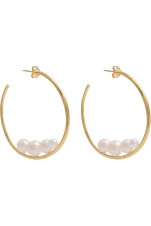 Otiumberg Trio Pearl Large 14kt Vermeil Hoop Earrings - One Size