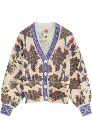 Farm Rio Ainika Floral Wool-blend Cardigan - - L (UK14 / L)
