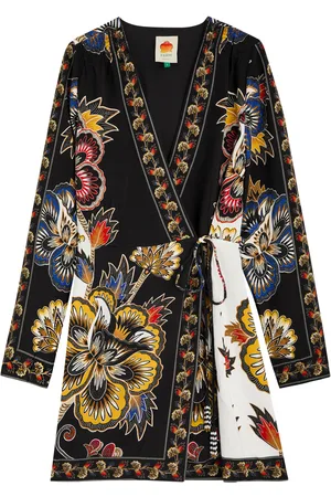 Farm Rio Maxi Floral-print Crepe Wrap Mini Dress - - L (UK14 / L)