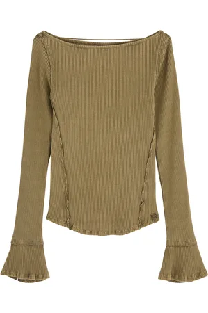 Free People Soul Sister Ribbed Cotton-blend top - - L (UK16-UK18 / L)